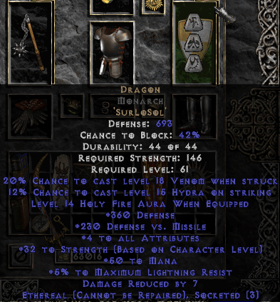 Dragon Rune Word in Ethereal Monarch